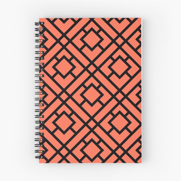 Item preview, Black and Tangerine Tessellation Line Pattern 24 Pairs DE 2022 Trending Color Often Orange DE5132 designed and sold by ColorOfTheYears.