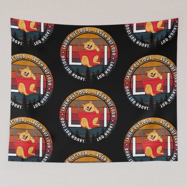 Item preview, Funny pug lol(laugh out loud) saying/quote distressed sunset retro dog face design designed and sold by SamRVstore.