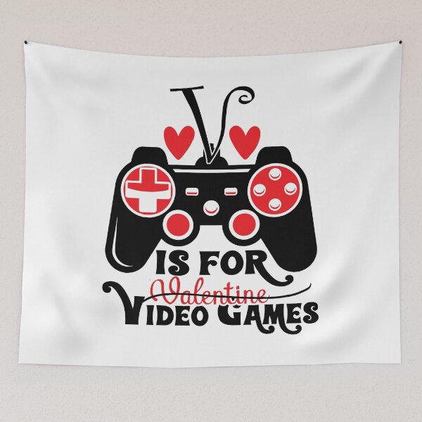 Item preview, V Is For Video Games Funny Valentines Day Gamer designed and sold by mohalaz.