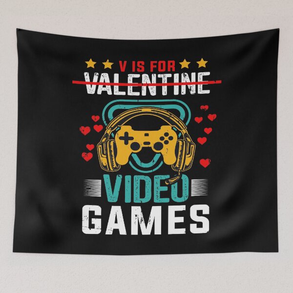 Item preview, V Is For Video Games Funny Valentines Day Gamer designed and sold by mohalaz.