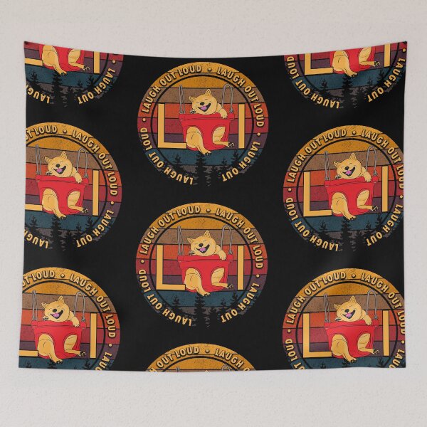 Item preview, Funny pug lol(laugh out loud) saying/quote distressed sunset retro dog face design designed and sold by SamRVstore.