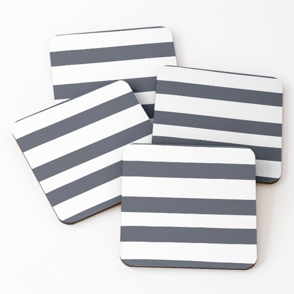 Item preview, Dark Blue and White Line - Stripe Pattern Pairs DE 2022 Trending Color Parisian Night DEA184 designed and sold by ColorOfTheYears.