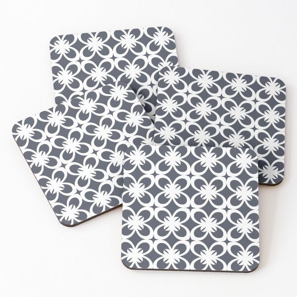 Item preview, Dark Blue and White Minimal Floral Flower Pattern Pairs DE 2022 Trending Color Parisian Night DEA184 designed and sold by ColorOfTheYears.