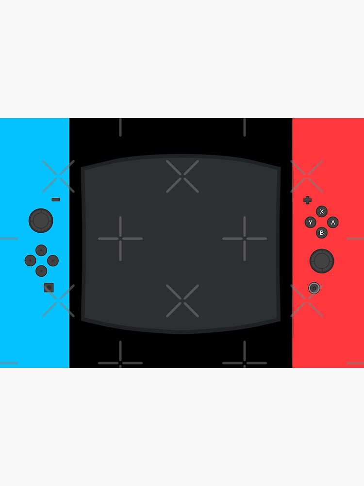 Blue Red Controller Game Gaming Gamer Fitted Face Mask Design by strangebird2014