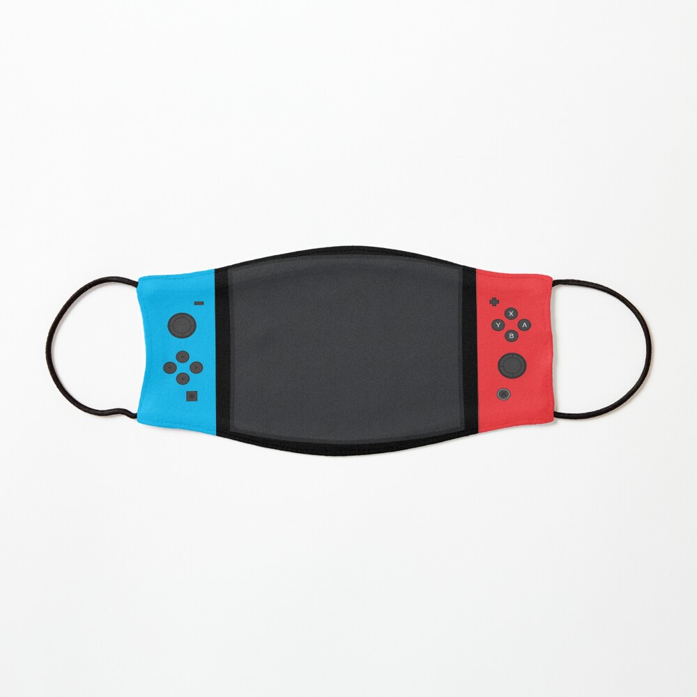 Blue Red Controller Game Gaming Gamer Fitted Face Mask Design Mask
