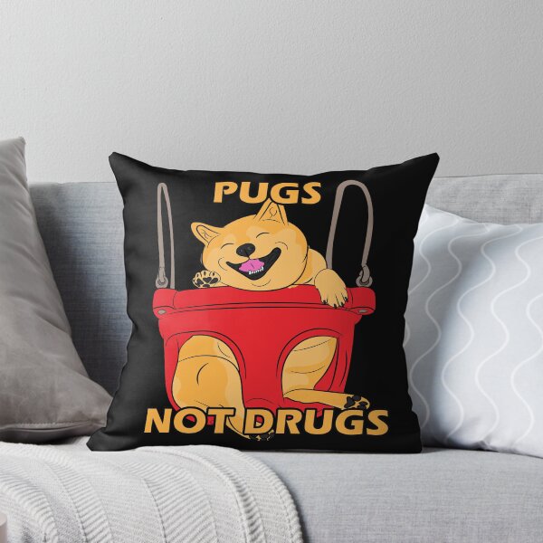 Item preview, funny pugs not drugs saying/quote artistic dog face design designed and sold by SamRVstore.