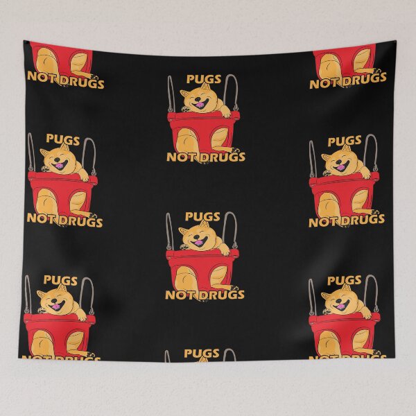 Item preview, funny pugs not drugs saying/quote artistic dog face design designed and sold by SamRVstore.