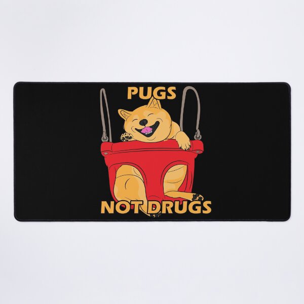 Item preview, funny pugs not drugs saying/quote artistic dog face design designed and sold by SamRVstore.