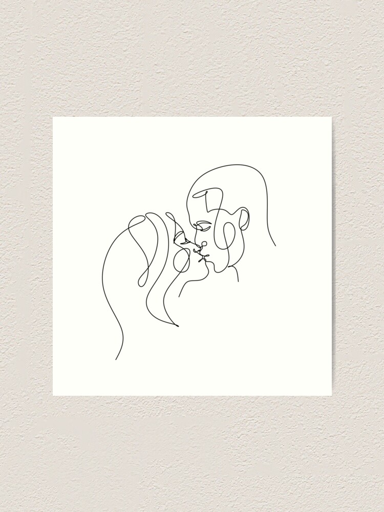 Romantic Couple Holding Hands During Sex, Intimacy Sex Line Art Minimalism  Framed Mini Art Print by Creative Modern Art