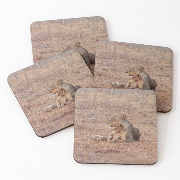 Item preview, Lioness and Lion Cub Snuggle Together designed and sold by SafariByMarisa.