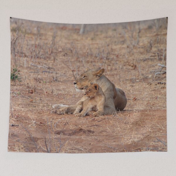 Item preview, Lioness and Lion Cub Snuggle Together designed and sold by SafariByMarisa.