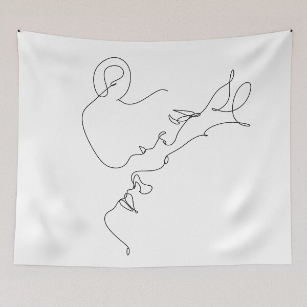 Item preview, simple line art drawing couple designed and sold by OneLinePrint.