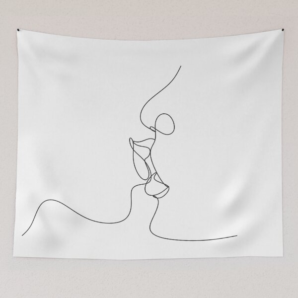 Item preview, simple line art drawing couple designed and sold by OneLinePrint.