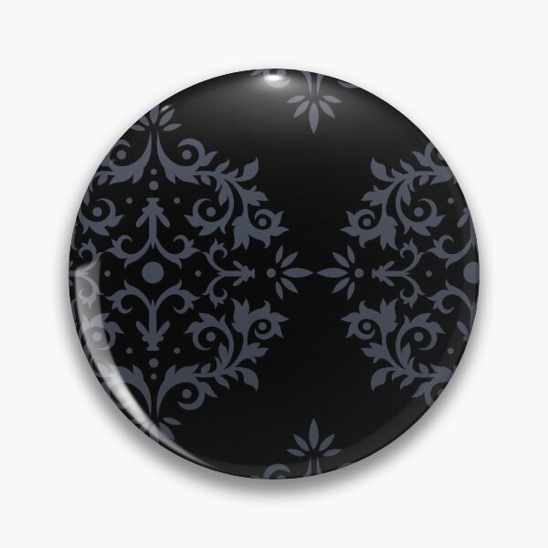 Item preview, Black and Dark Blue Simple Damask Scroll Pattern Pairs DE 2022 Trending Color Parisian Night DEA184 designed and sold by ColorOfTheYears.