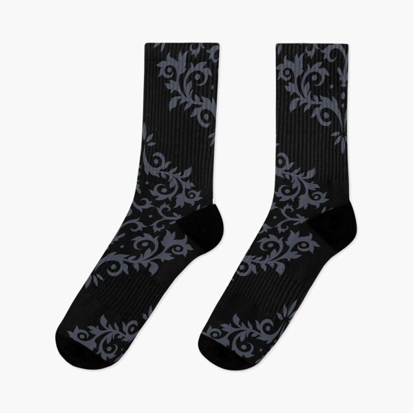 Artikelvorschau, Black and Dark Blue Simple Damask Scroll Pattern Pairs DE 2022 Trending Color Parisian Night DEA184 entworfen und verkauft von ColorOfTheYears.