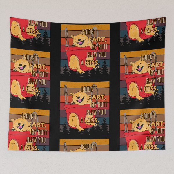Item preview, funny pug i didn't fart, my butt blew you a kiss saying/quote artistic distressed sunset retro dog face design designed and sold by SamRVstore.