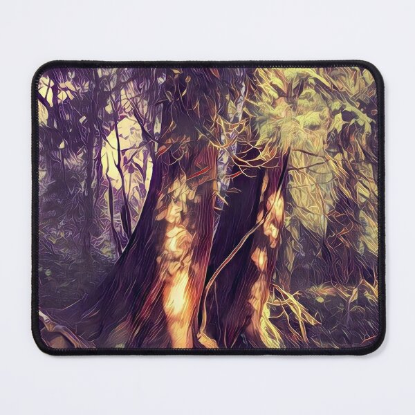 Item preview, Cedar trees in early morning sunshine designed and sold by FOLK ART FUSION.