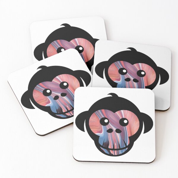 Item preview, Pink and Blue Marbled Monkey designed and sold by BuzzySpaceBee.