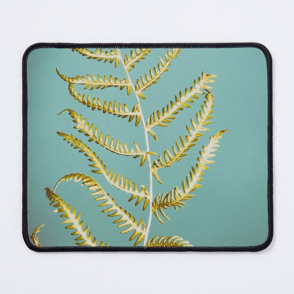 Item preview, Green Fern Leaf on Blue designed and sold by FOLK ART FUSION by heidiannemorris.