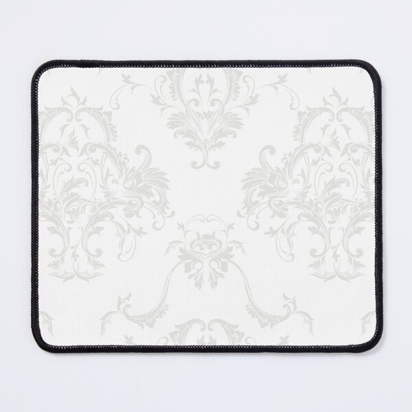 Item preview, Pale Gray and White Damask Scroll Baroque Pattern Pairs 2022 Trending Color Swiss Meringue DEHW04 designed and sold by ColorOfTheYears.