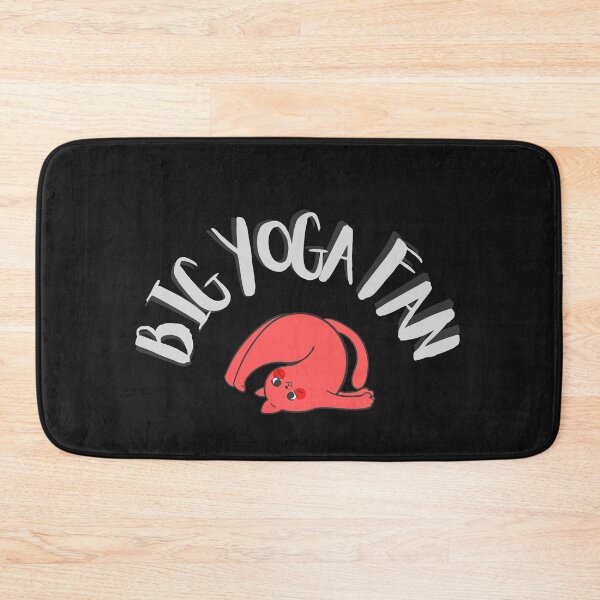 Item preview, Big Yoga Fan Coral Red Cat Design Sport Fitness Exercise  designed and sold by LGbubble.