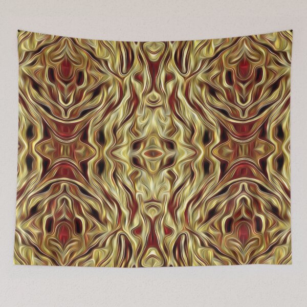 Item preview, Red and Gold Botanical Lace designed and sold by fatenanwar.