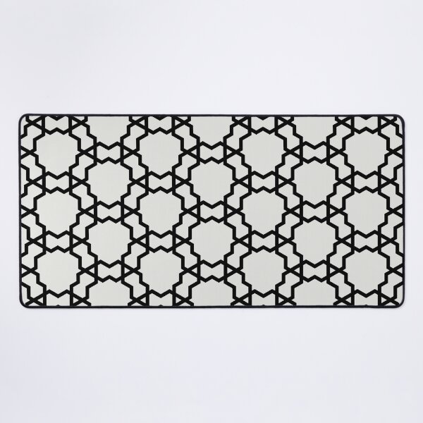 Item preview, Black and Pale Gray Overlapping Shape Tile Pattern Pairs 2022 Trending Color Swiss Meringue DEHW04 designed and sold by ColorOfTheYears.