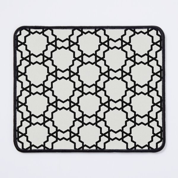 Item preview, Black and Pale Gray Overlapping Shape Tile Pattern Pairs 2022 Trending Color Swiss Meringue DEHW04 designed and sold by ColorOfTheYears.