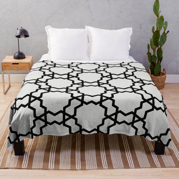 Item preview, Black and Pale Gray Overlapping Shape Tile Pattern Pairs 2022 Trending Color Swiss Meringue DEHW04 designed and sold by ColorOfTheYears.