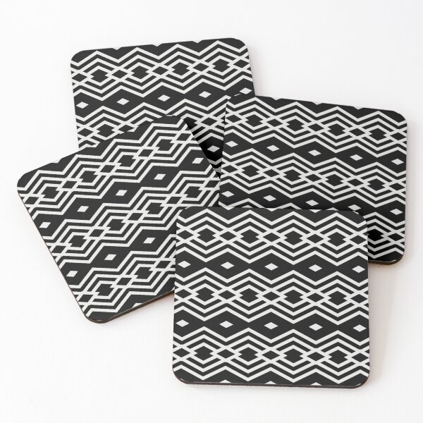 Item preview, Black and Pale Gray Horizontal Stripe Diamond Pattern - 2022 Trending Color Swiss Meringue DEHW04 designed and sold by ColorOfTheYears.