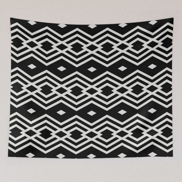 Item preview, Black and Pale Gray Horizontal Stripe Diamond Pattern - 2022 Trending Color Swiss Meringue DEHW04 designed and sold by ColorOfTheYears.