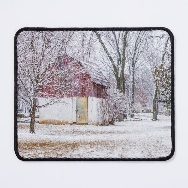 Item preview, Red And White Barn Snowfall designed and sold by mljdwhite.