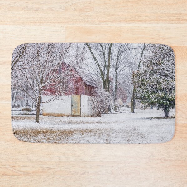 Item preview, Red And White Barn Snowfall designed and sold by mljdwhite.