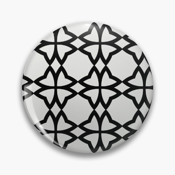 Item preview, Black and Pale Gray Symmetrical Flower Pattern Pairs 2022 Trending Color Swiss Meringue DEHW04 designed and sold by ColorOfTheYears.