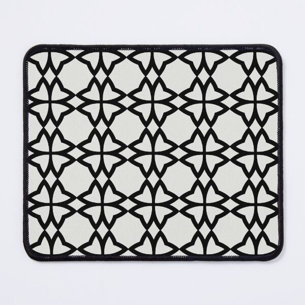 Item preview, Black and Pale Gray Symmetrical Flower Pattern Pairs 2022 Trending Color Swiss Meringue DEHW04 designed and sold by ColorOfTheYears.