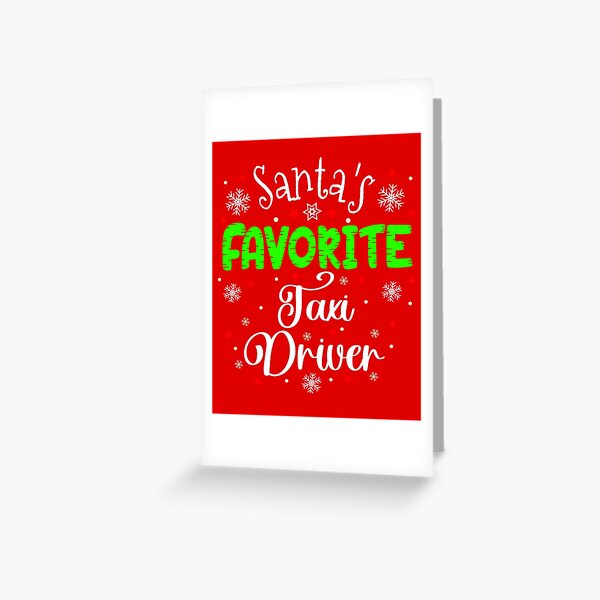 Regalo de Navidad del taxista favorito de Santas Tarjetas de felicitación