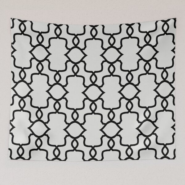 Item preview, Black and Pale Gray Ornamental Shape Pattern 4 Pairs 2022 Trending Color Swiss Meringue DEHW04 designed and sold by ColorOfTheYears.