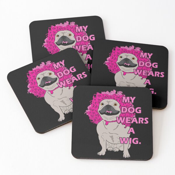 Item preview, funny my dog wears a wig saying/quote artistic dog face design designed and sold by SamRVstore.