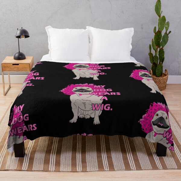 Item preview, funny my dog wears a wig saying/quote artistic dog face design designed and sold by SamRVstore.