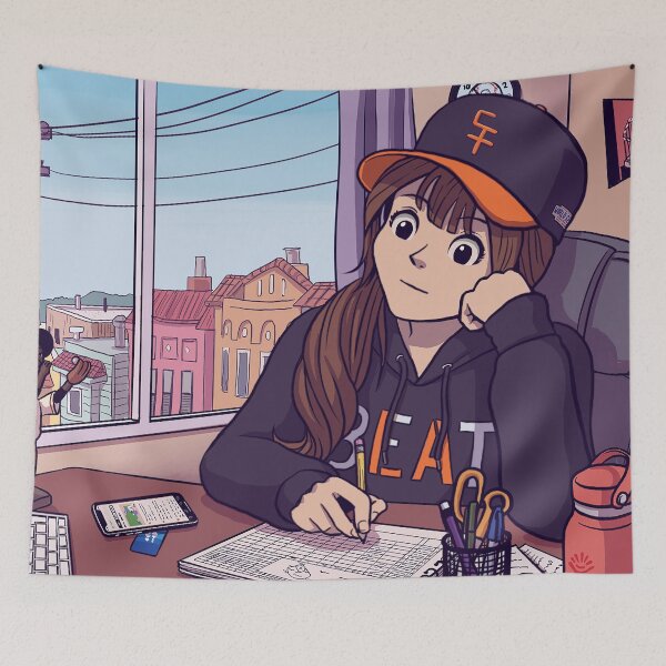 Item preview, lofi hip hop beats to score baseball/relax to designed and sold by Nat Lee Art.