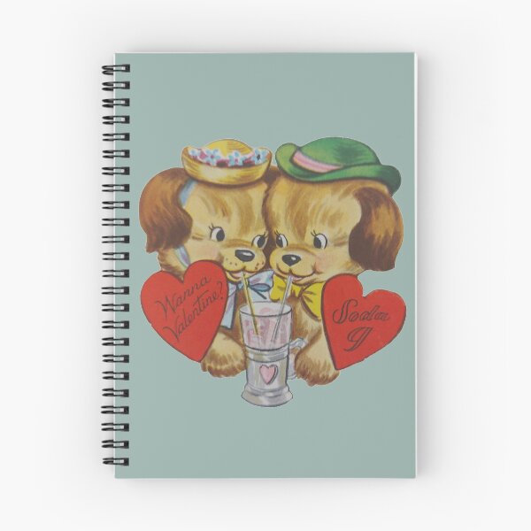 Aperçu de l'œuvre Carte de Saint Valentin vintage avec chiots créée et vendue par Pinkmagenta.