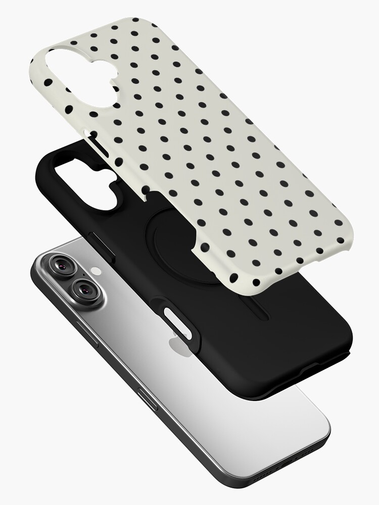 Black and Ivory Elegant Polka Dots iPhone Case