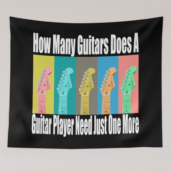 Artikelvorschau, Wie viele Gitarren braucht ein Gitarrist nur noch eine mehr? entworfen und verkauft von printhappy4you.
