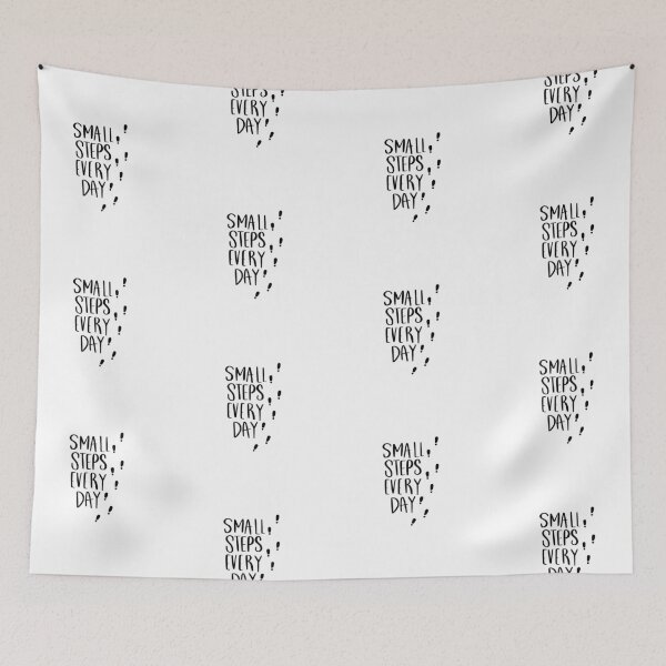 Item preview, Small Steps Every Day. Sentence. Black Text. Calligraphy. Letters. designed and sold by AnaStickerD.