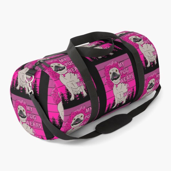 Item preview, funny my dog wears a wig saying/quote artistic pink distressed sunset retro dog face design designed and sold by SamRVstore.