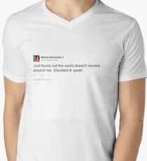 Just found out the world doesn't revolve around me. Shocked & Upset - Marina Diamandis Men's V-Neck T-Shirt
