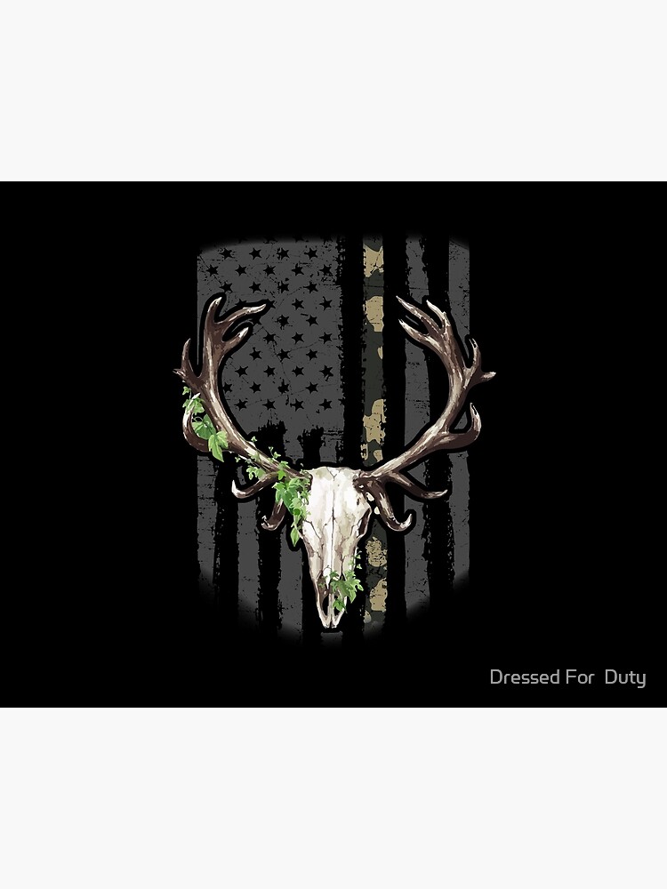 Deer Hunting Skull American Camo USA Flag Buck Art Board Print for Sale by  Dressed For Duty