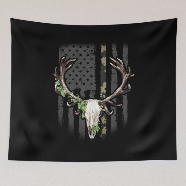 Item preview, Deer Hunting Skull American Camo USA Flag Buck designed and sold by Dressed For  Duty.