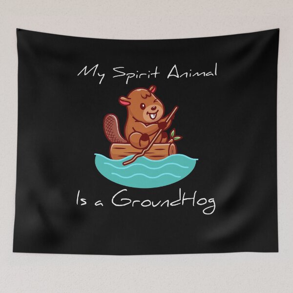 Item preview, GroundHog is my spirit animal - funny retro groundhog day Gift idea for groundhog lovers designed and sold by Yonshop.