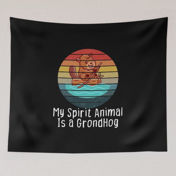 Item preview, GroundHog is my spirit animal - funny retro groundhog day Gift idea for groundhog lovers designed and sold by Yonshop.